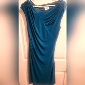 NWOT Maggy Boutique Elegant Teal Draped Dress